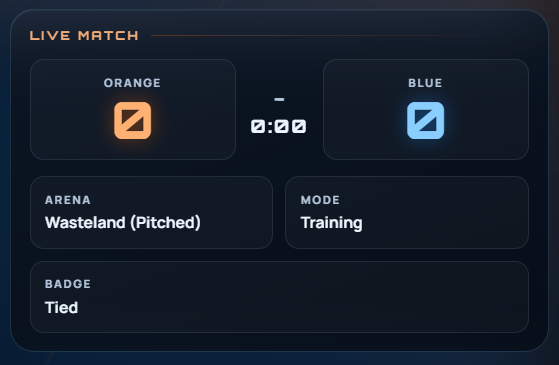 Live Rocket League match view with updated presence details